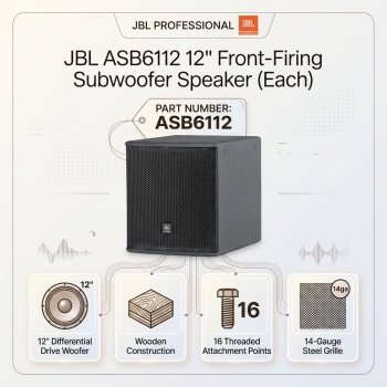 JBL ASB6112 12" Front-Firing Subwoofer Speaker (Each)