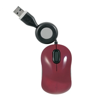 Targus Compact Blue-Trace Retractable Wired Mouse 