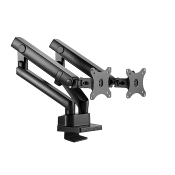 Skill Tech SH20 C024 Fit Screen Size of 17″ to 32″ With Weight Upto 8Kg Aluminium Slim Pole-Mounted Spring-Assited Dual Monitor Mount
