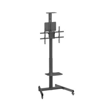 VSYS VTLS17-46TW Fit Screen Size of 37″ to 70″ With the Weight Upto 70Kg Telescope Height-Adjustable Steel with Quick-Release Spring Lock TV Cart 
