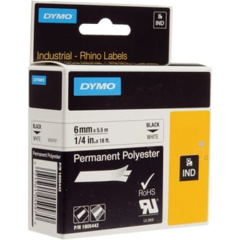 Dymo 1/4" White Permanent Poly Labels