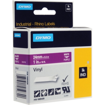 Dymo Rhino 1.0" Purple Vinyl Labels (White Print)
