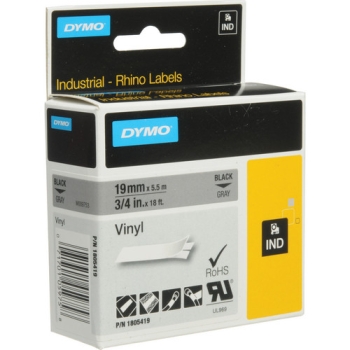 Dymo Rhino 3/4" Gray Vinyl Labels (White Print)
