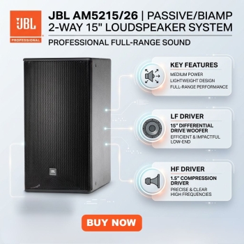 JBL AM5215/26 Passive/Biamp 2-Way 15" Loudspeaker Syster (Each)