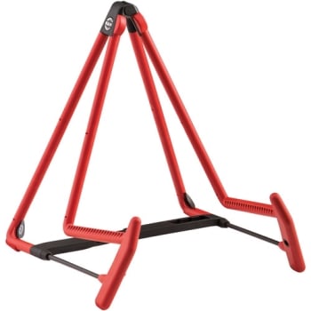 K&M 17580 Heli 2 Acoustic Guitar Stand - Red 