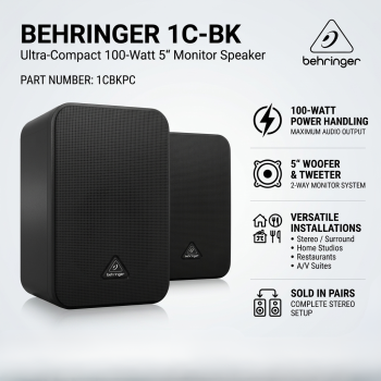 Behringer 1C-BK Ultra-Compact 100-Watt 5“ Monitor Speaker