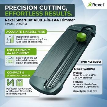 Rexel SmartCut A100 3 in 1 A4 Trimmer (RXLTMRA100A4)