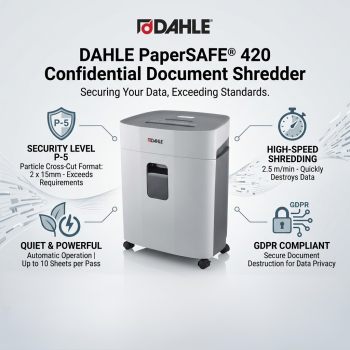 DAHLE PaperSAFE 420 Confidential Document Shredder with Automatic Operation