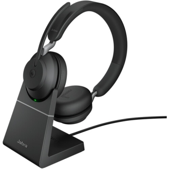 Jabra Evolve2 65 Link380a UC Stereo Wireless On Ear Headset With Stand