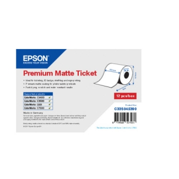 Epson Premium Matte Ticket - Roll: 102mm x 50m