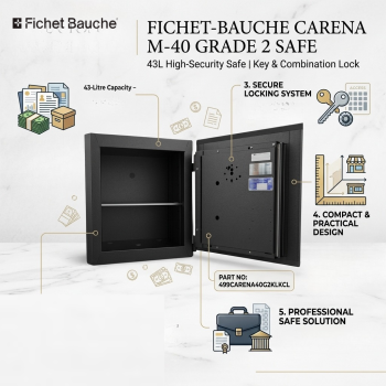 Fichet-Bauche Carena M-40 Grade 2 Safe – 43L High-Security Safe Key & Combination Lock