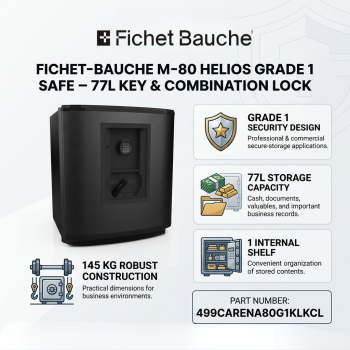 Fichet-Bauche M-80 Helios Grade 1 Safe – 77L Key & Combination Lock