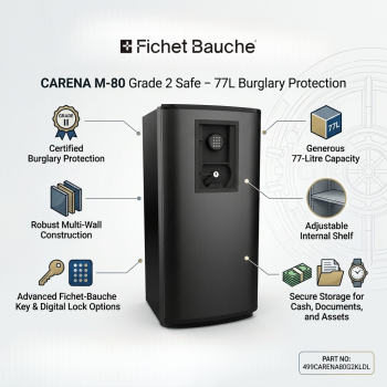 Fichet-Bauche Carena M-80 Grade 2 Safe – 77L Burglary Protection  Key & Digital Lock