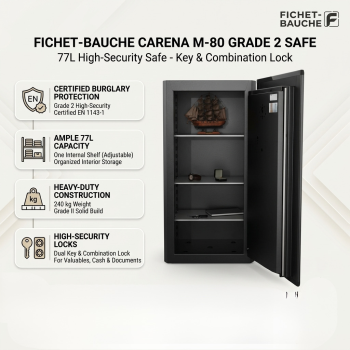 Fichet-Bauche Carena M-80 Grade 2 Safe – 77L High-Security Safe Key & Combination Lock