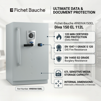 Fichet-Bauche 499DIVA150EL Diva 150 EL 112L Electronic Lock Data Protection Cabinet