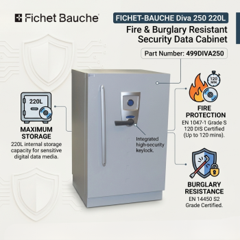Fichet-Bauche 499DIVA250 Diva 250 220L Keylock Fire & Burglary Resistant Security Data Cabinet