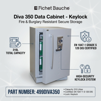 Fichet-Bauche 499DIVA350 Diva 350 310L Keylock  Fire & Burglary Resistant Data Cabinet