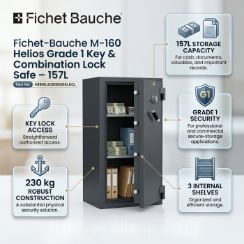 Fichet-Bauche M-160 Helios Grade 1 Key & Combination Lock Safe – 157L