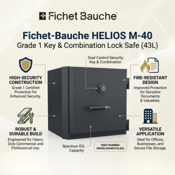 Fichet-Bauche M-40 Helios Grade 1 Key & Combination Lock Safe – 43L