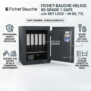 Fichet-Bauche Helios 80 Grade 1 Safe with Key Lock – M-80, 77L