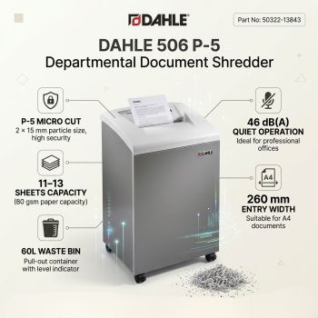 DAHLE 506 P-5 2×15 mm Micro Cut 60L Departmental Document Shredder