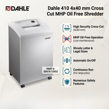 Dahle 410 4x40 mm Cross Cut MHP Oil Free Shredder