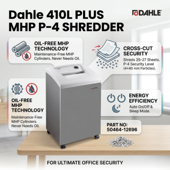 Dahle 410L PLUS MHP P-4 Oil-Free 4x40 mm Cross Cut Shredder