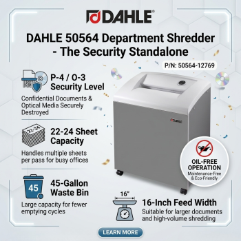 DAHLE 50564 22–24 Sheet P-4/O-3 Oil-Free Department Shredder