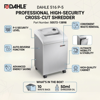 Dahle 516 P-5 2x15mm 16 Sheet Capacity Cross Cut Shredder
