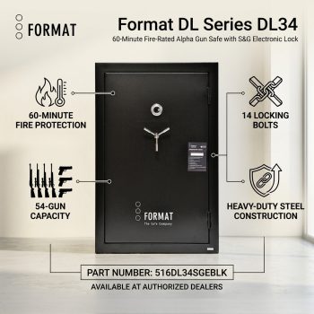 Format DL Series DL34 60-Minute Fire-Rated Alpha Gun Safe with S&G Electronic Lock