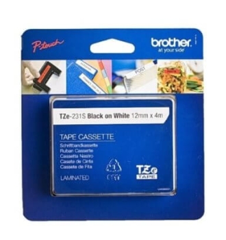 Brother TZE231S 12mm Laminated Tape - White/Black