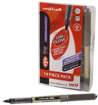 Uniball Ub157 Fine Roller Pen 0.7mm Black - Set of 10
