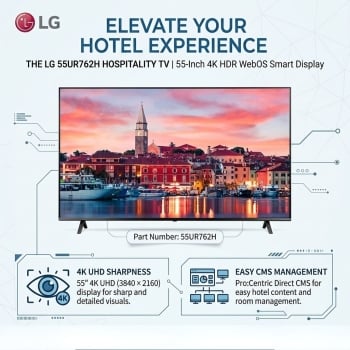 LG 55UR762H 55-Inch 4K HDR Hospitality TV WebOS Smart Hotel Smart Display 