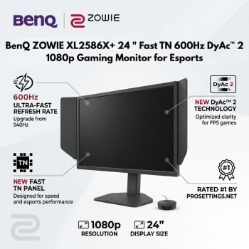 BenQ ZOWIE XL2586X+ 24 " Fast TN 600Hz DyAc™ 2 1080p Gaming Monitor for Esports