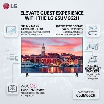 LG 65UM662H 65 Inch 4K Ultra HD HDR Smart Hospitality TV