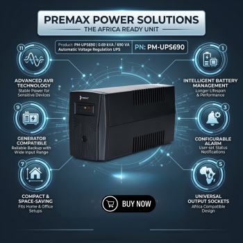 Premax PM-UPS690 0.69 kVA/ 690 VA Automatic Voltage Regulation UPS