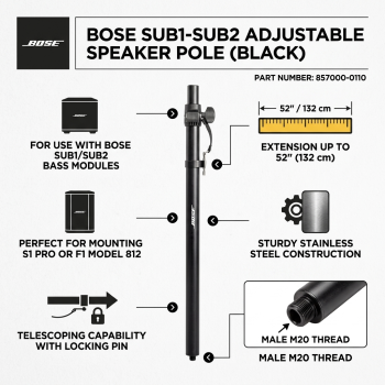 Bose Sub1-Sub2 Adjustable Speaker Pole (Black)