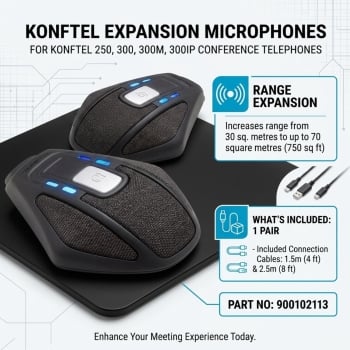Konftel Expansion Microphones for Konftel 250, 300, 300M, 300IP Conference Telephone