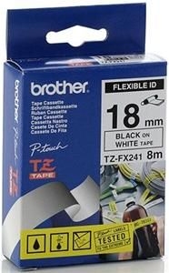 Brother TZ-FX241 Black on White Flexible ID Tape