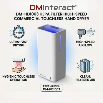 DMInteract DM-HD1003 HEPA Filter High-Speed Commercial Touchless Hand Dryer
