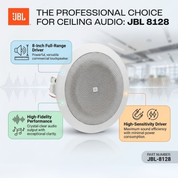 JBL 8128 8” Full Range In-Ceiling Commercial Speaker (Each)