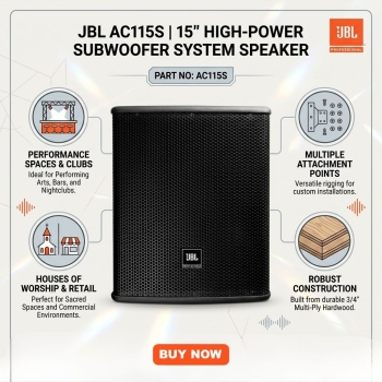 JBL AC115S 15" High-Power Subwoofer System Speaker (Each)