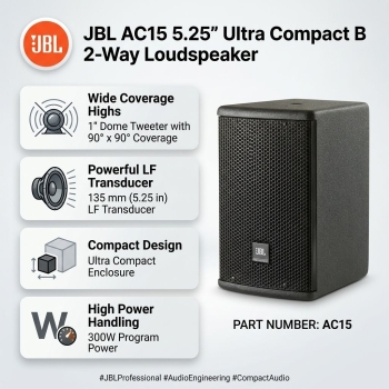 JBL AC15 5.25” Ultra Compact B 2-Way Loudspeaker (Each)