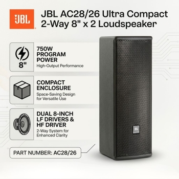JBL AC28/26 Ultra Compact 2-Way 8" x 2 Loudspeaker (Each)