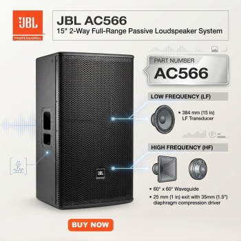 JBL AC566 15" 2-Way Full-Range Passive Loudspeaker System (Each)