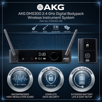 AKG DMS300 2.4 GHz Digital Bodypack Wireless Instrument System