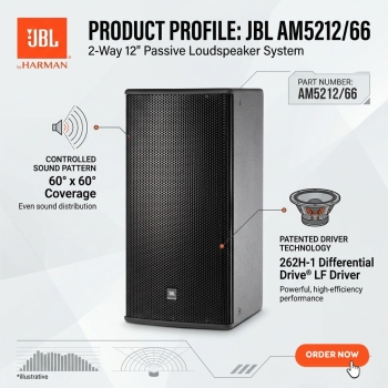 JBL AM5212/66 2-Way 12" Passive Loudspeaker System (Each)