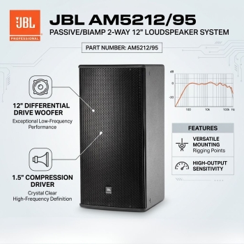 JBL AM5212/95 Passive/Biamp 2-Way 12" Loudspeaker System (Each)