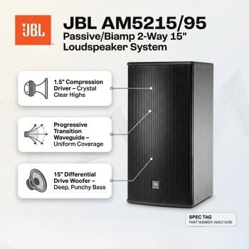 JBL AM5215/95 Passive/Biamp 2-Way 15" Loudspeaker System