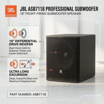 JBL ASB7118 18" Front-Firing Subwoofer Speaker (Each)